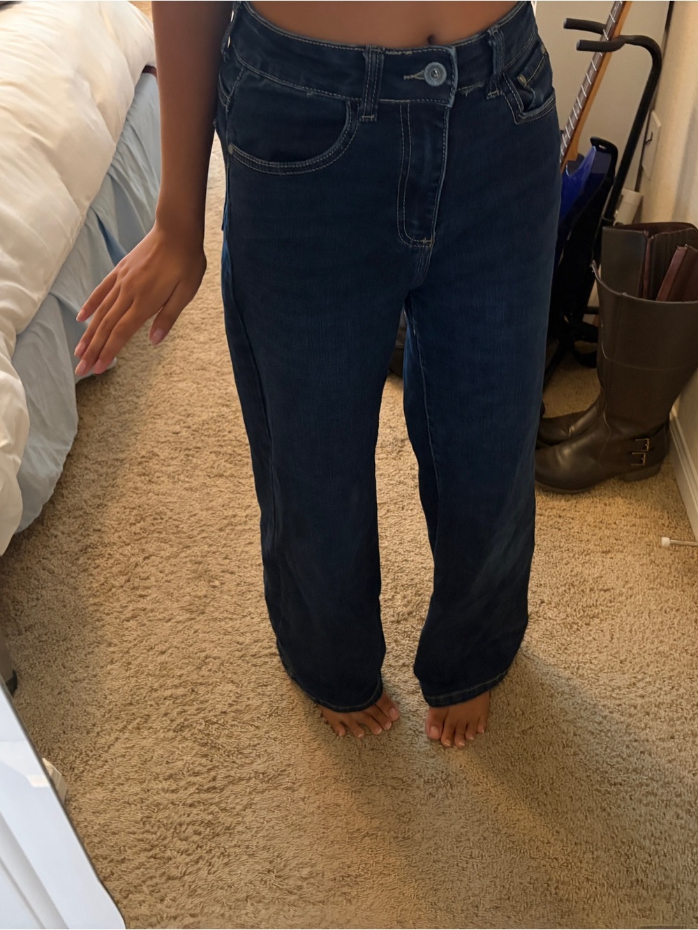 Q2 Dark Blue Straight-Leg Women’s Jeans